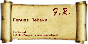 Fenusz Rebeka névjegykártya